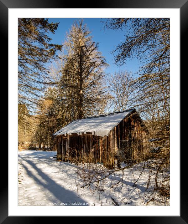 Old Horse Stable Framed Mounted Print by Dennis Heaven