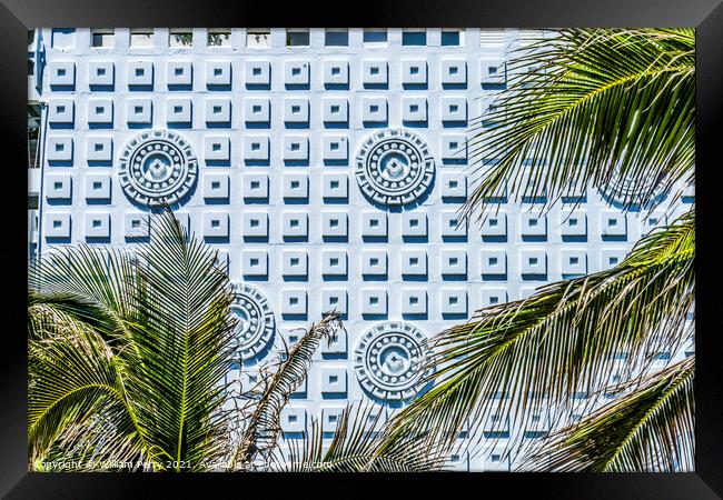 Wall Decorations Building Trees Palm Beach Florida Framed Print by William Perry