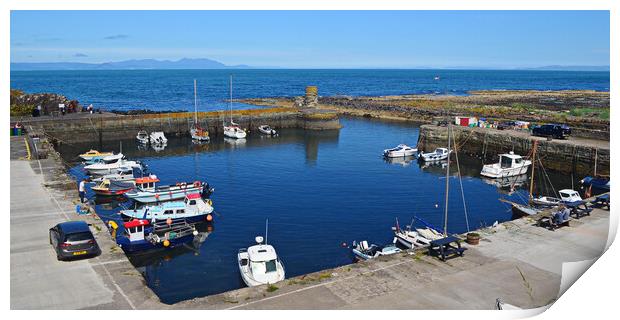 Dunure harbour overview Print by Allan Durward Photography