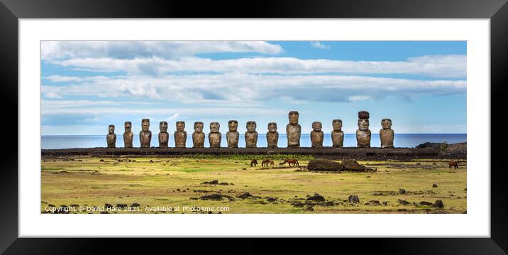 Moai of Easter Island Framed Mounted Print by David Hare