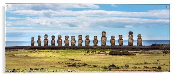 Moai of Easter Island Acrylic by David Hare