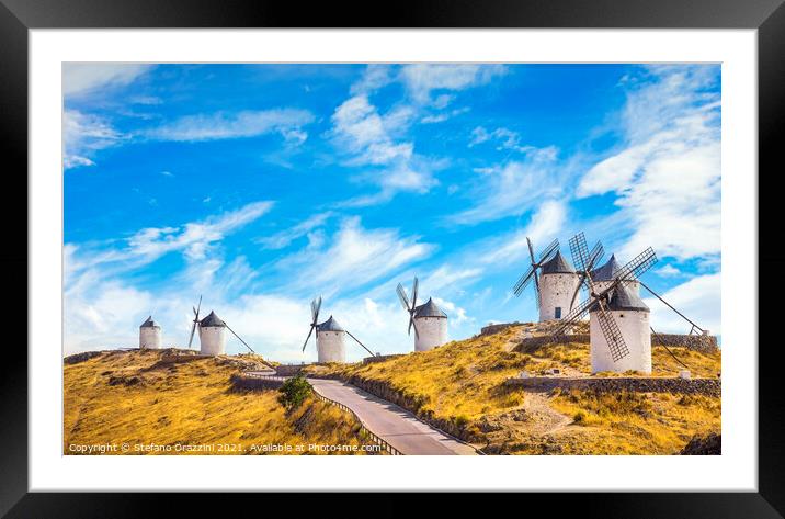 Windmills of Consuegra. Castile La Mancha, Spain Framed Mounted Print by Stefano Orazzini