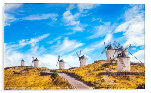 Windmills of Consuegra. Castile La Mancha, Spain Acrylic by Stefano Orazzini