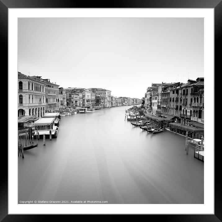 Grand Canal from Rialto bridge, Venice Framed Mounted Print by Stefano Orazzini