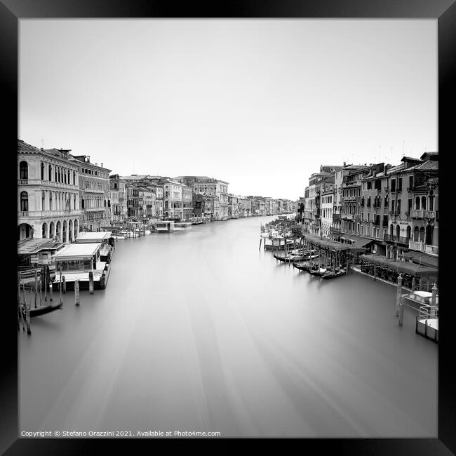 Grand Canal from Rialto bridge, Venice Framed Print by Stefano Orazzini