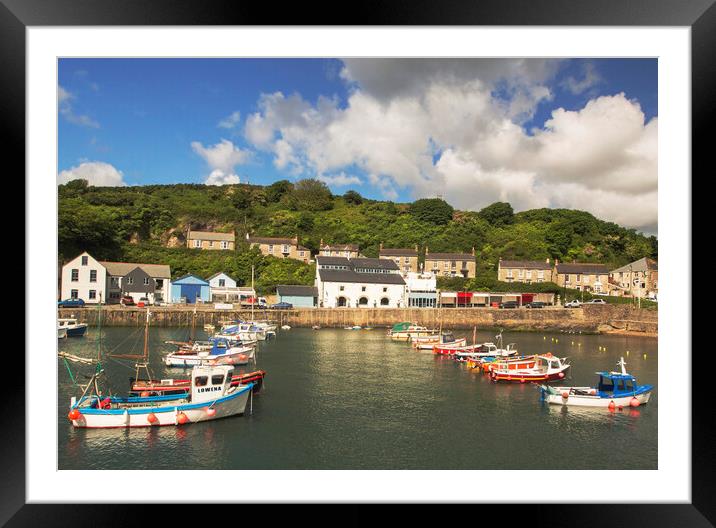 Porthleven Cornwall Harbour Framed Mounted Print by Clive Eariss
