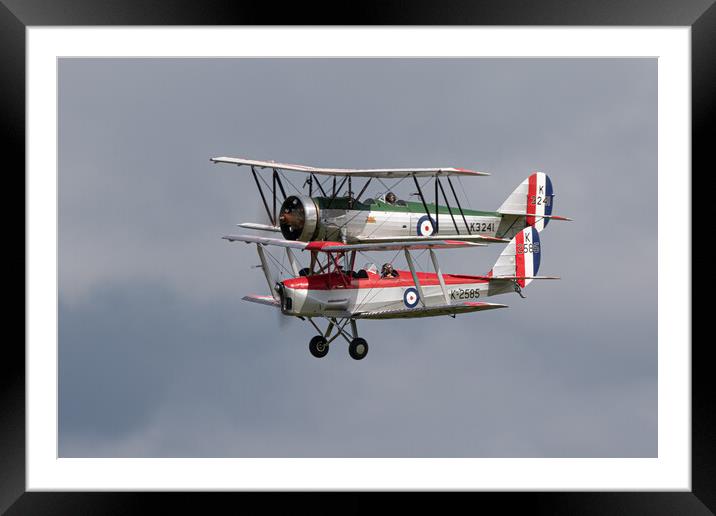 DH82 Tiger Moth and Avro 621 Tutor Framed Mounted Print by J Biggadike