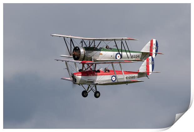 DH82 Tiger Moth and Avro 621 Tutor Print by J Biggadike