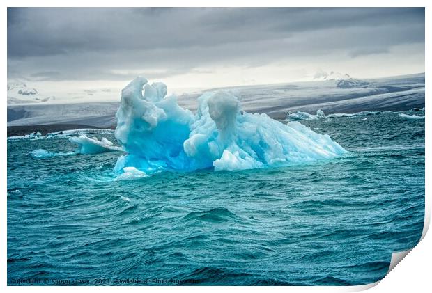Glacier Lagoon Iceland Print by simon cowan