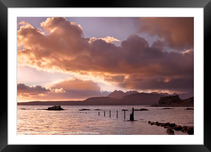 Tokavaig, Cuillin Sunset Isle of Skye Scotland. Framed Mounted Print by Barbara Jones