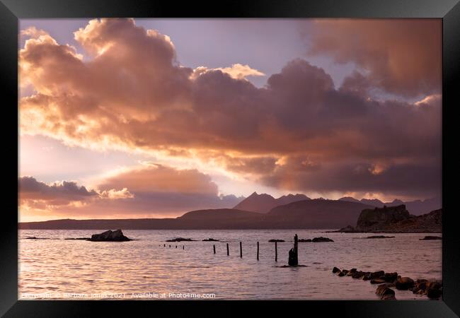 Tokavaig, Cuillin Sunset Isle of Skye Scotland. Framed Print by Barbara Jones