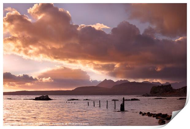 Tokavaig, Cuillin Sunset Isle of Skye Scotland. Print by Barbara Jones