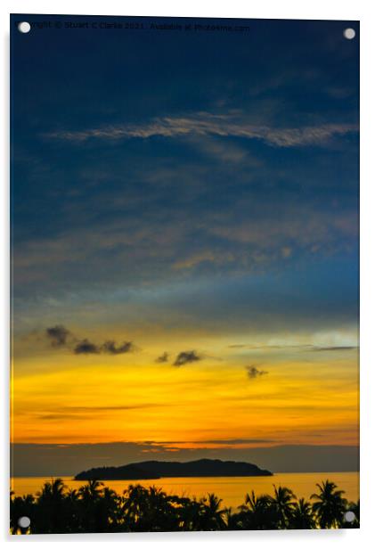 Borneo sunset Acrylic by Stuart C Clarke