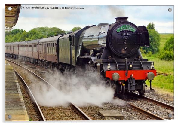 60103 Flying Scotsman at Hellifield. Acrylic by David Birchall