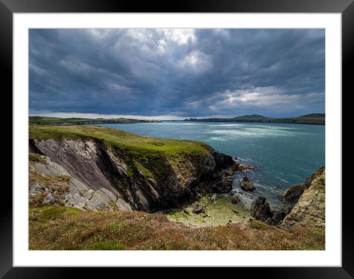 Whitesands, Pembrokeshire - Dramatic Sky. Framed Mounted Print by Colin Allen