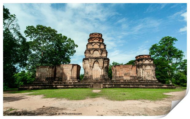Temple at Angkor Print by Ian Miller