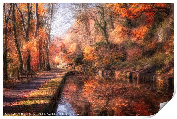 Autumn Kennet And Avon Canal Print by Brett Gasser