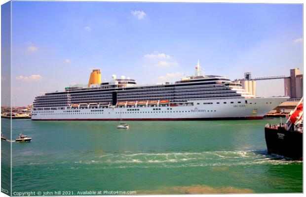 The 'Arcadia' cruise liner Canvas Print by john hill