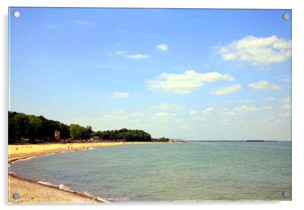 Appley beach and coastline, Ryde, Isle of Wight. Acrylic by john hill