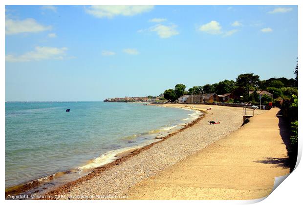 Spring vale beach at Ryde, Isle of Wight. Print by john hill