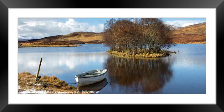 Boat in a Loch Framed Mounted Print by David Hare