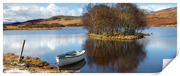 Boat in a Loch Print by David Hare
