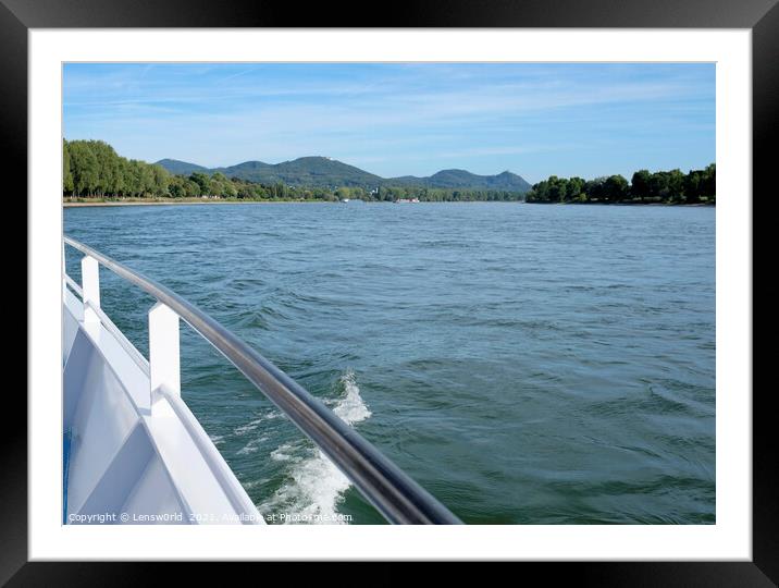 Looking at the Rhine river from a boat Framed Mounted Print by Lensw0rld 