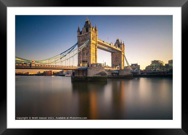 Smooth Tower Bridge Sunset Framed Mounted Print by Brett Gasser