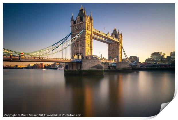 Smooth Tower Bridge Sunset Print by Brett Gasser