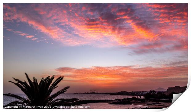 Lanzarote's Golden Dusk Print by Margaret Ryan