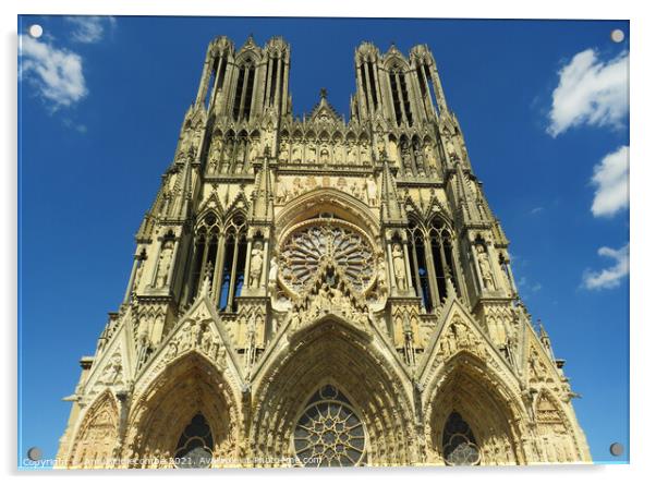 Reims Cathedral Acrylic by Ann Biddlecombe