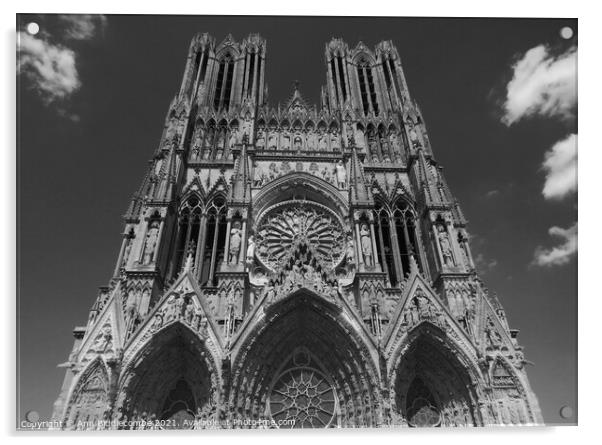 Notre-Dame de Reims Acrylic by Ann Biddlecombe