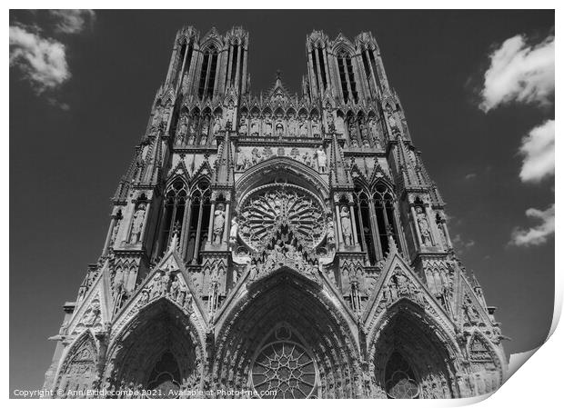 Notre-Dame de Reims Print by Ann Biddlecombe
