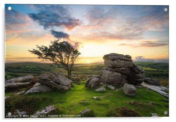Dartmoor Sunset Acrylic by Brett Gasser