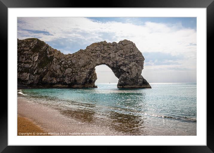 Durdle Door Limestone Arch Framed Mounted Print by Graham Prentice