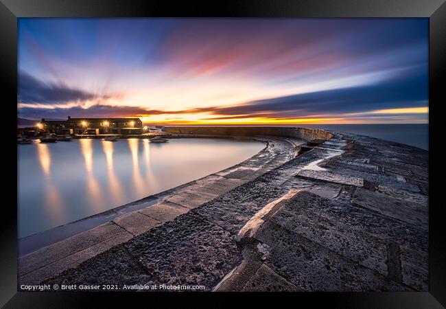 Lyme Regis The Cobb, Framed Print by Brett Gasser