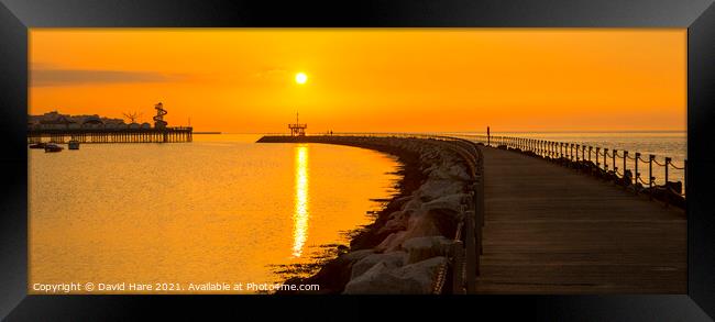 Herne Bay Sunset Framed Print by David Hare