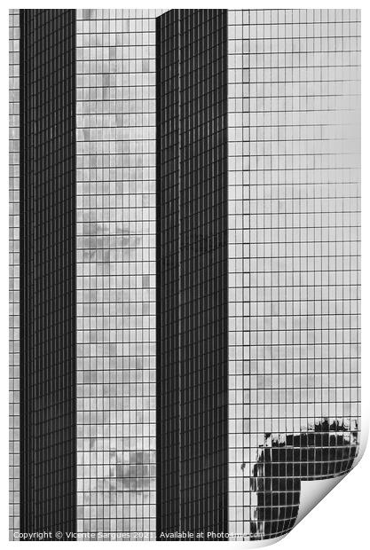 Glass skyscrapers facades Print by Vicente Sargues