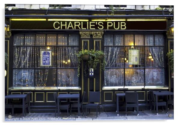 Charlies Pub Acrylic by David Pyatt