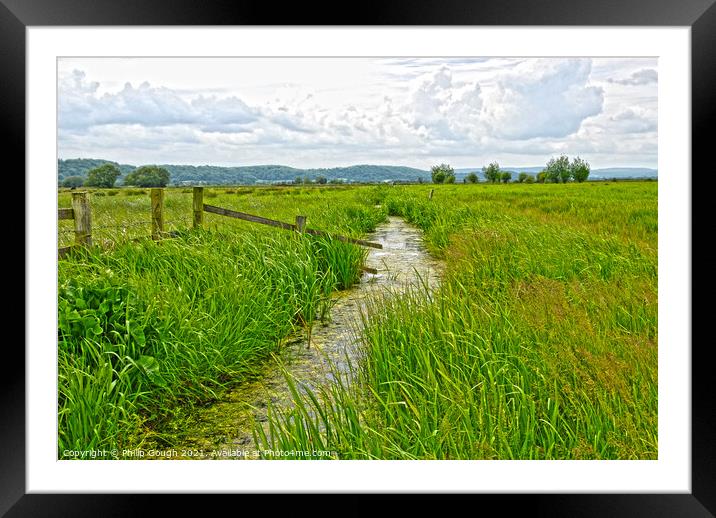 The Somerset Levels Framed Mounted Print by Philip Gough