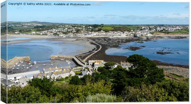 marazion from st michael's mount Canvas Print by kathy white