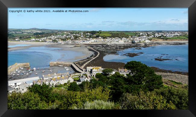 marazion from st michael's mount Framed Print by kathy white