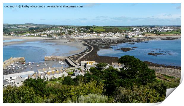 marazion from st michael's mount Print by kathy white