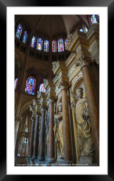 The Tomb in Saint-Remi Basilica in Reims France Framed Mounted Print by Ann Biddlecombe