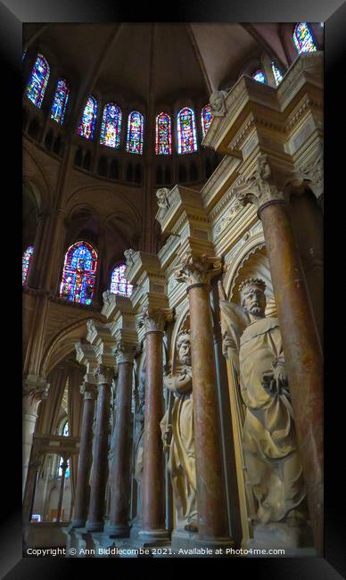 The Tomb in Saint-Remi Basilica in Reims France Framed Print by Ann Biddlecombe