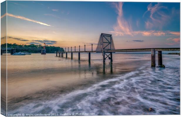 Fishbourne Jetty Sunset Canvas Print by Wight Landscapes