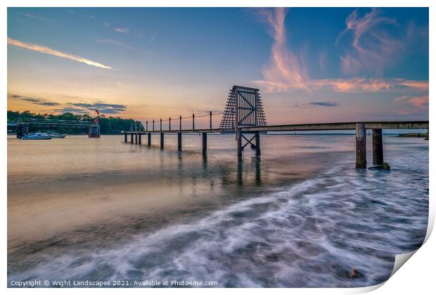 Fishbourne Jetty Sunset Print by Wight Landscapes