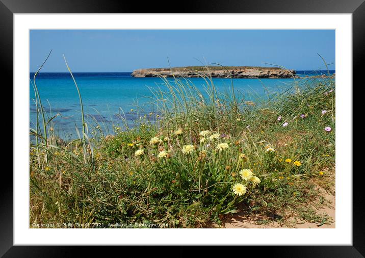 A view in Menorca Framed Mounted Print by Philip Gough
