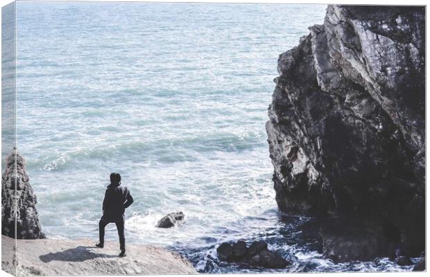 Wanderer Above the Jurassic Coast #1 Canvas Print by Awoken Photography UK