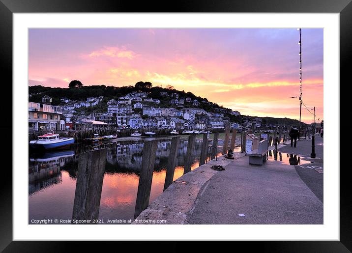 Sunset on The River Looe in Cornwall Framed Mounted Print by Rosie Spooner